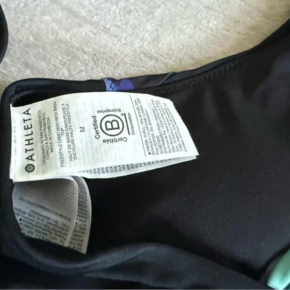 Athleta Freestyle Blue and Black Cloud Camo Dress Blue Bikini Set - 3 pcs Size M - Picture 7 of 16